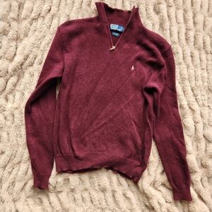 Polo Ralph Lauren women size large half zip burgundy pull over vintage